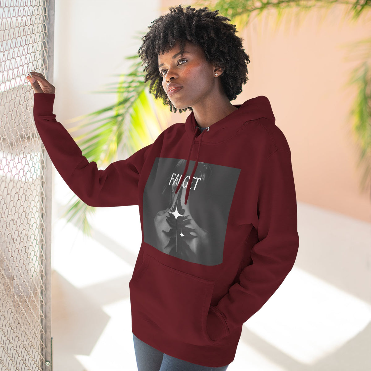 Hoodie — 'FAUCET' Monochrome Prayer Hands Graphic Hoodie