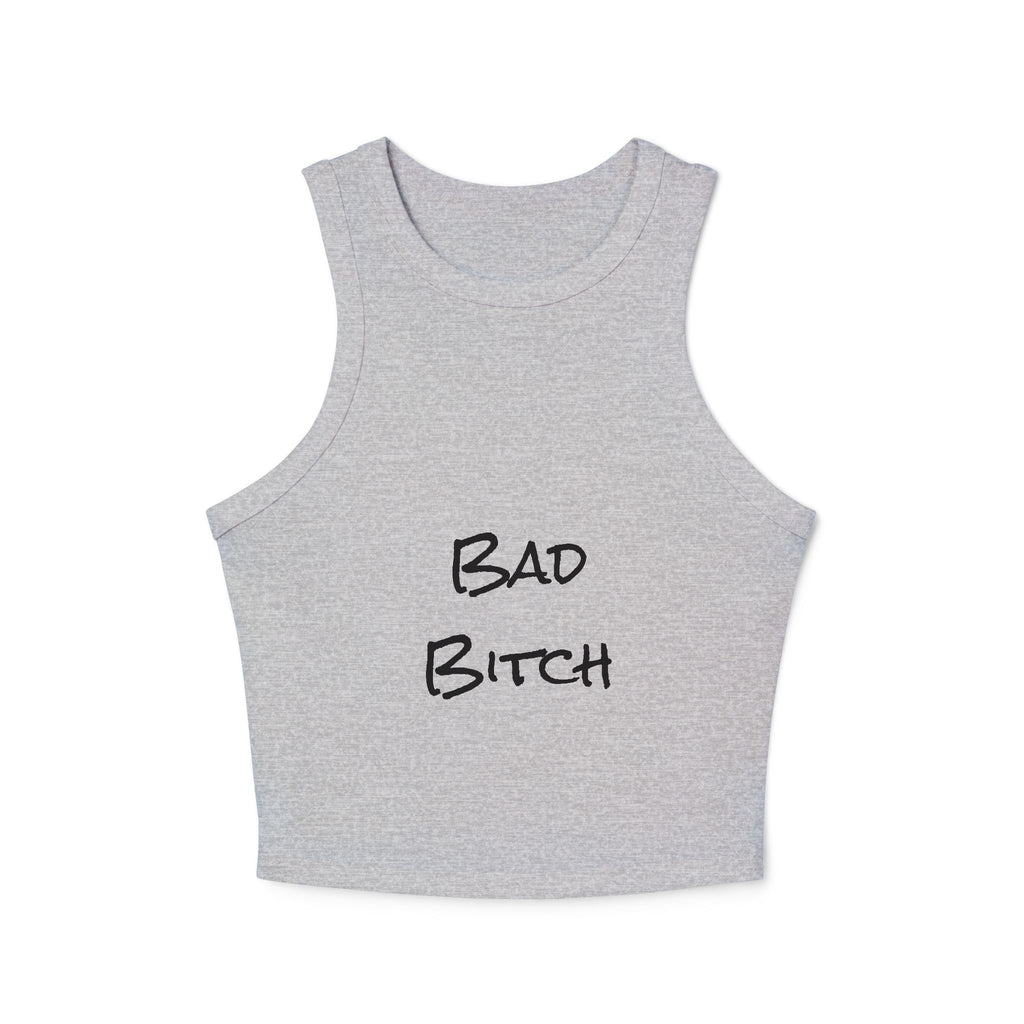 Bad Bitch Racer Tank Top — Women's Crop Ribbed Tank