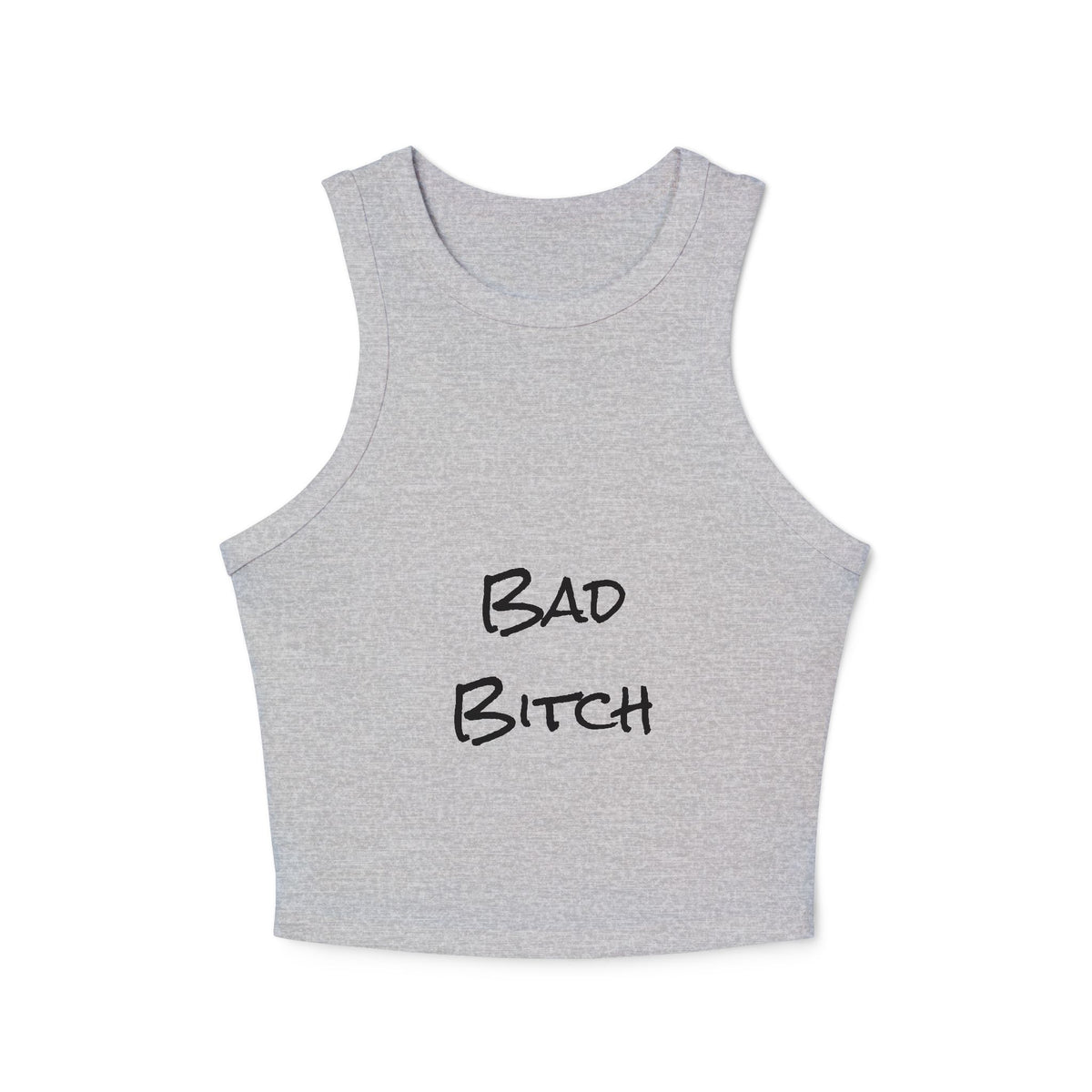 Bad Bitch Racer Tank Top — Women's Crop Ribbed Tank
