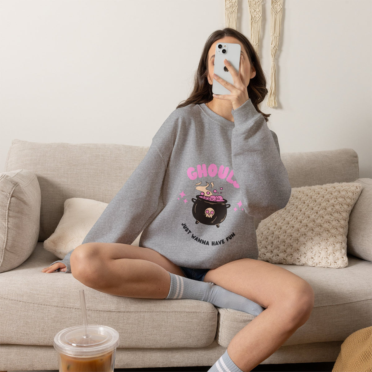 Ghoul Crewneck Sweatshirt — "Ghouls Just Wanna Have Fun" Cute Halloween Pullover