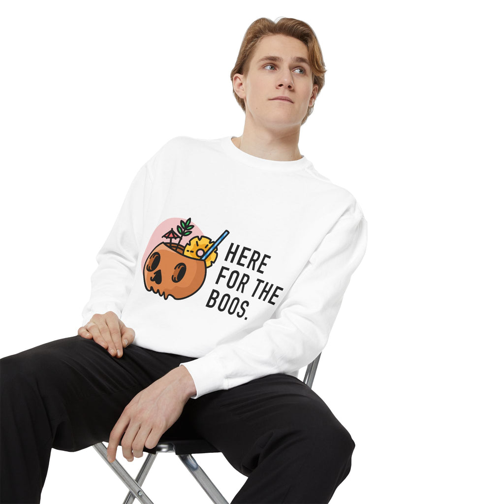 Halloween Pumpkin "Here for the Boos" Sweatshirt
