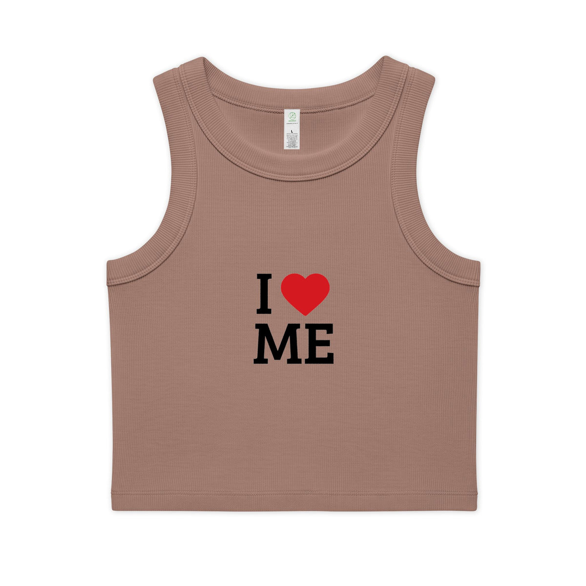 I  ME Rib Crop Tank — Self Love Organic Women's Tank Top