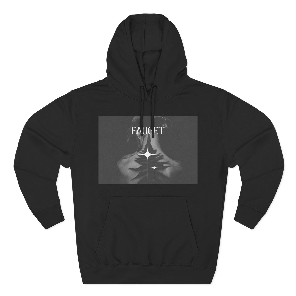 Hoodie — 'FAUCET' Monochrome Prayer Hands Graphic Hoodie