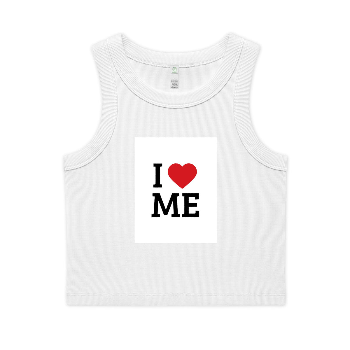 I  ME Rib Crop Tank — Self Love Organic Women's Tank Top