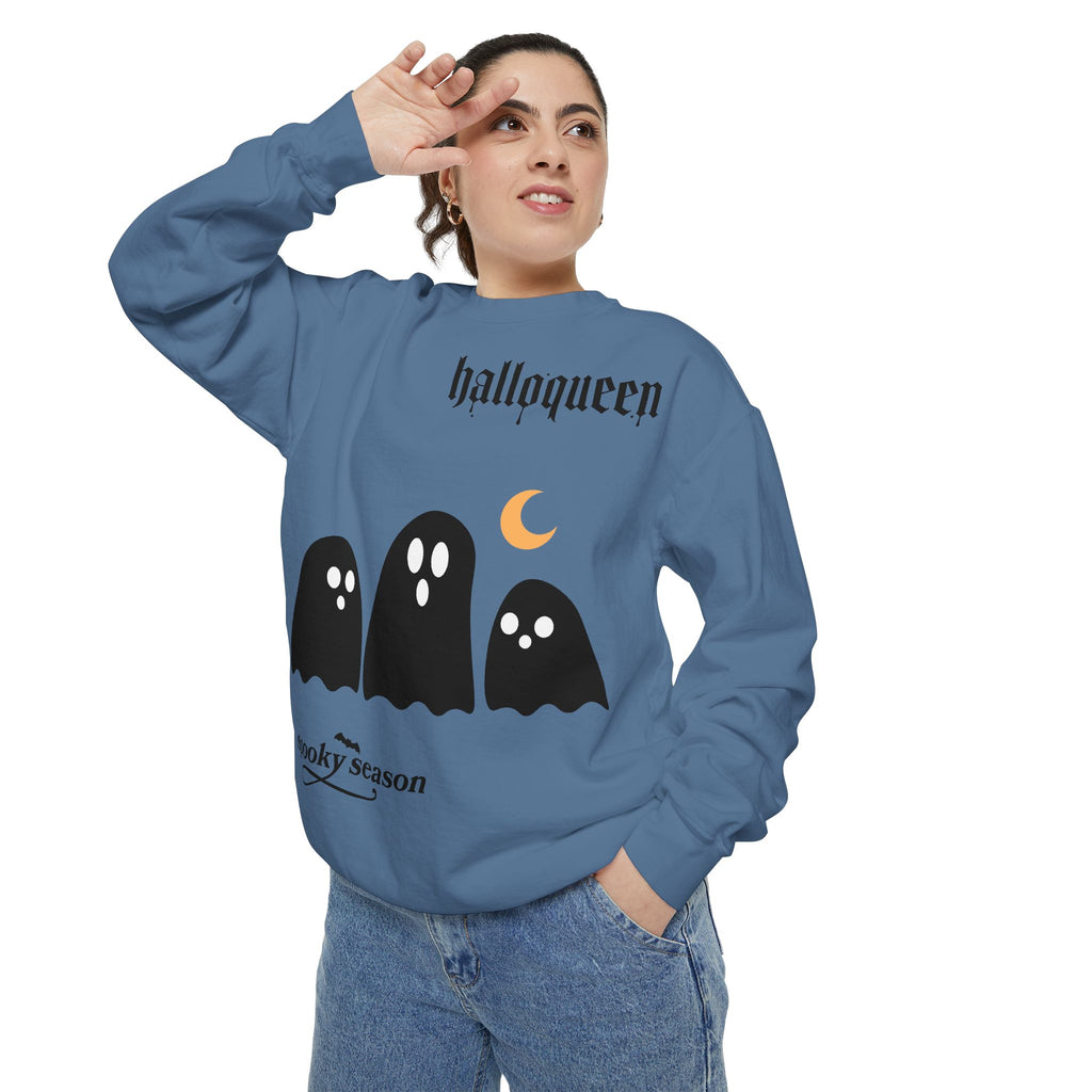 Halloween Ghosts Sweatshirt — "halloqueen" Spooky Season Crewneck