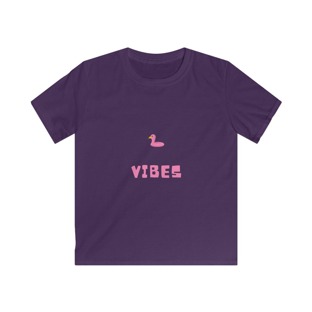 Kids T-Shirt — Pink Duck 'VIBES' Cute Summer Tee