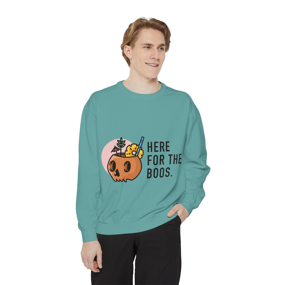 Halloween Pumpkin "Here for the Boos" Sweatshirt