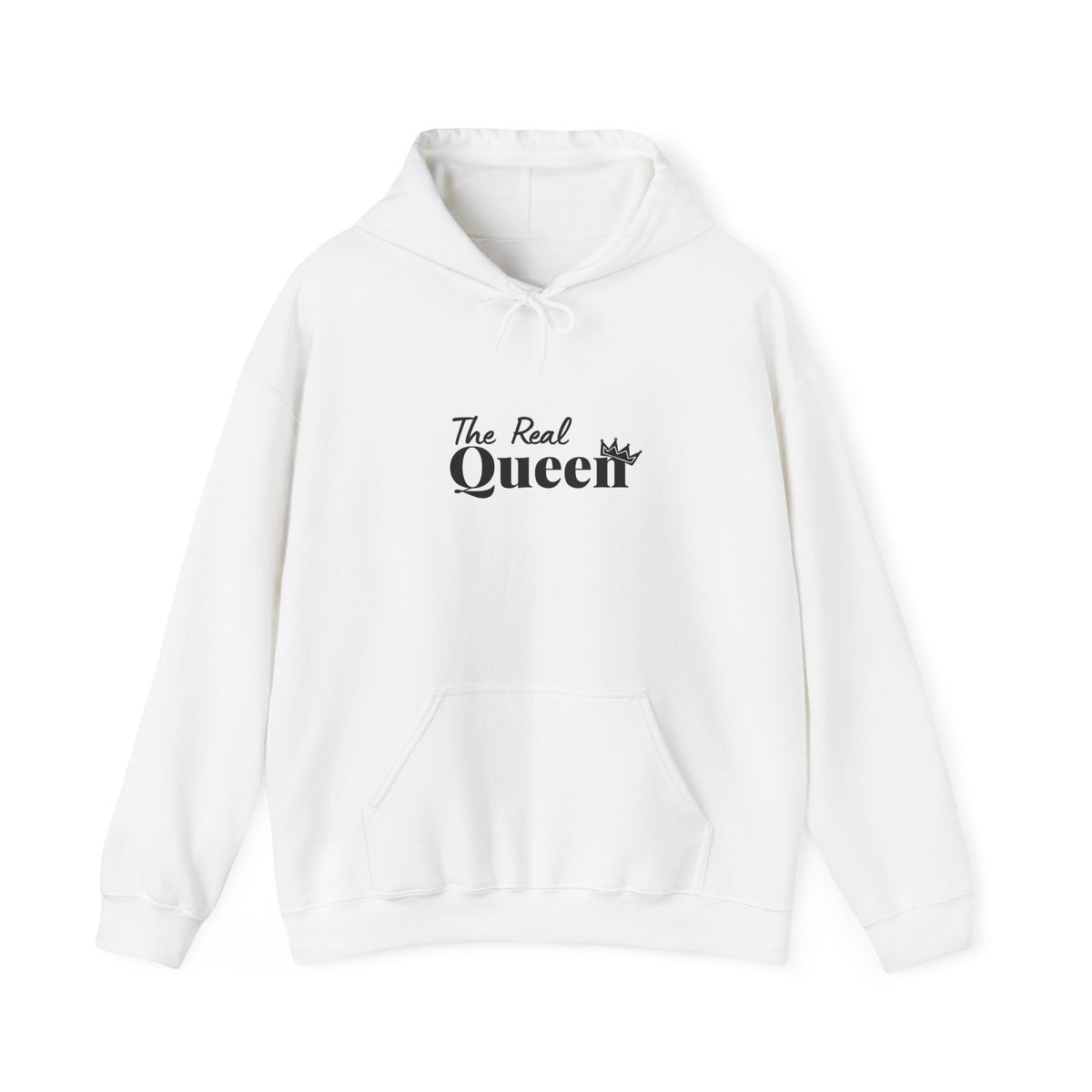 The Real Queen Hoodie — 'Slate & Social' Graphic Pullover for Bold Fashionistas