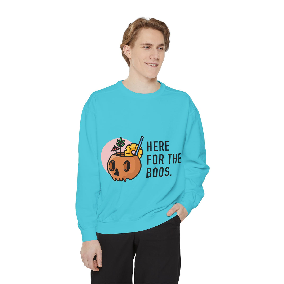 Halloween Pumpkin "Here for the Boos" Sweatshirt