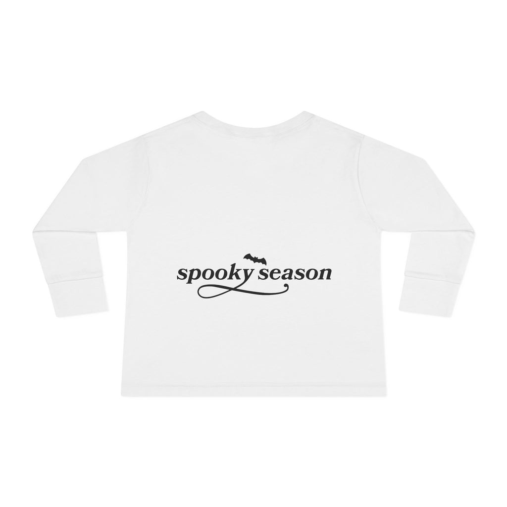 Toddler Long Sleeve Tee — "hey BOO" Halloween Spooky Season Shirt