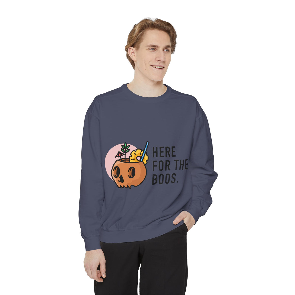 Halloween Pumpkin "Here for the Boos" Sweatshirt