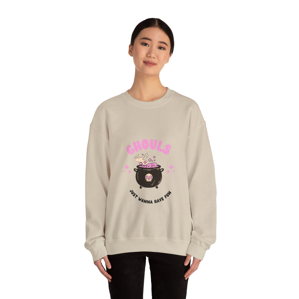 Ghoul Crewneck Sweatshirt — "Ghouls Just Wanna Have Fun" Cute Halloween Pullover