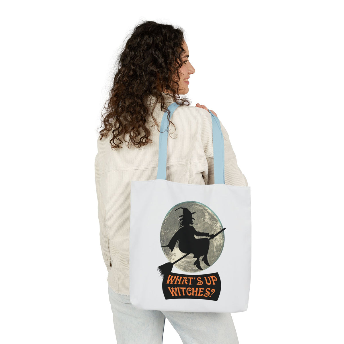 What’s Up Witches Halloween Witch Canvas Tote Bag