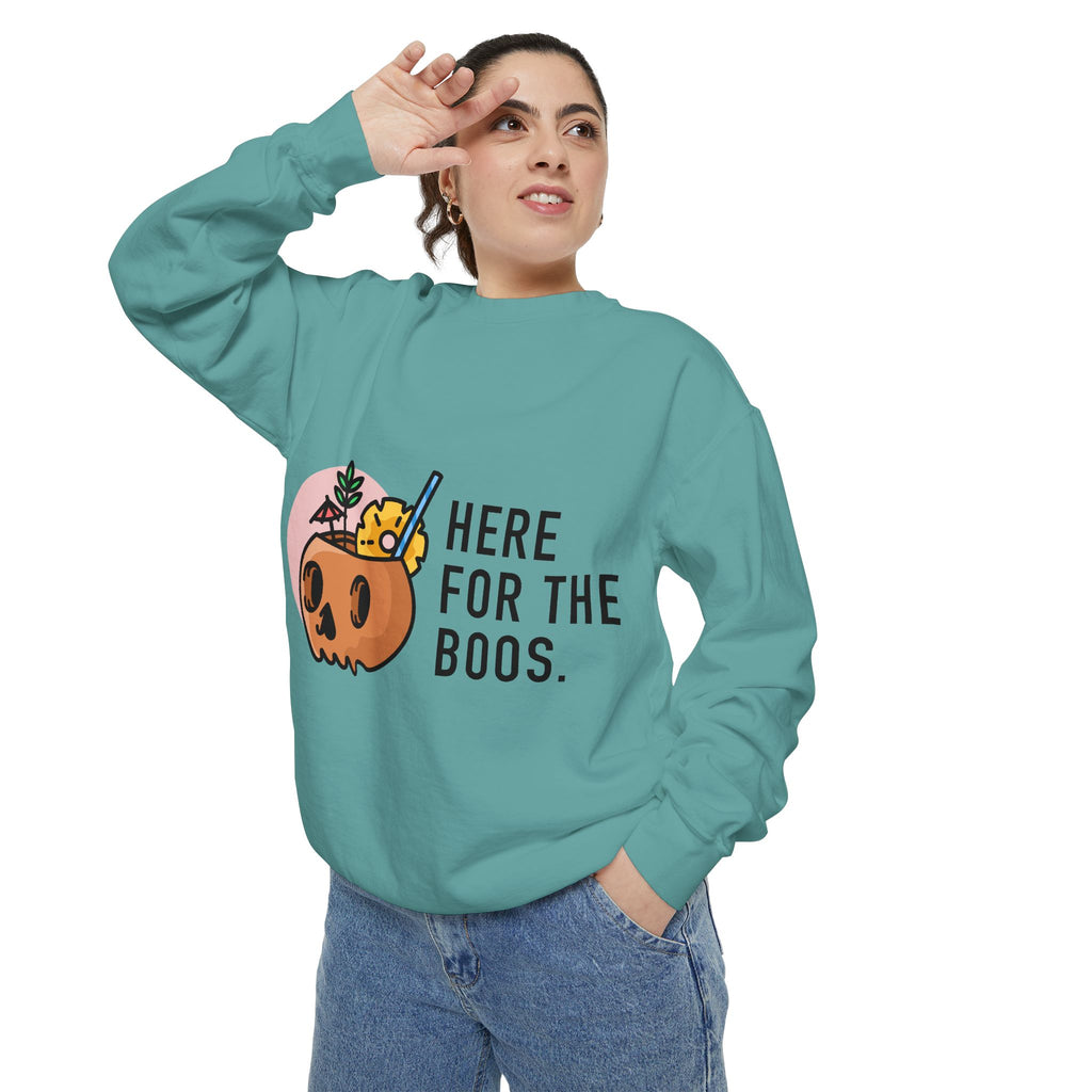 Halloween Pumpkin "Here for the Boos" Sweatshirt