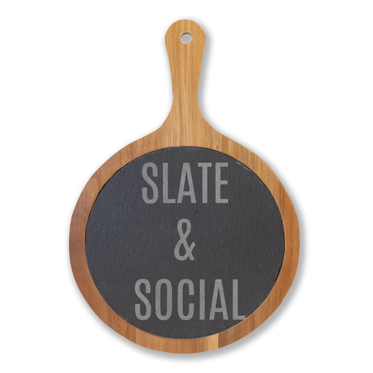 Slate & Social Engraved Charcuterie Board with Cheese Tools