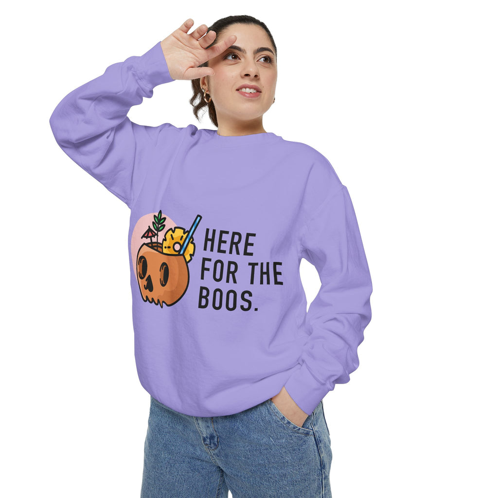 Halloween Pumpkin "Here for the Boos" Sweatshirt