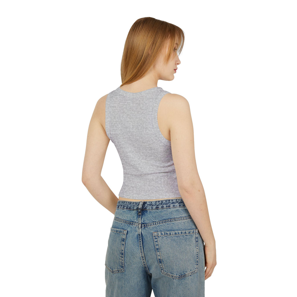 Bad Bitch Racer Tank Top — Women's Crop Ribbed Tank