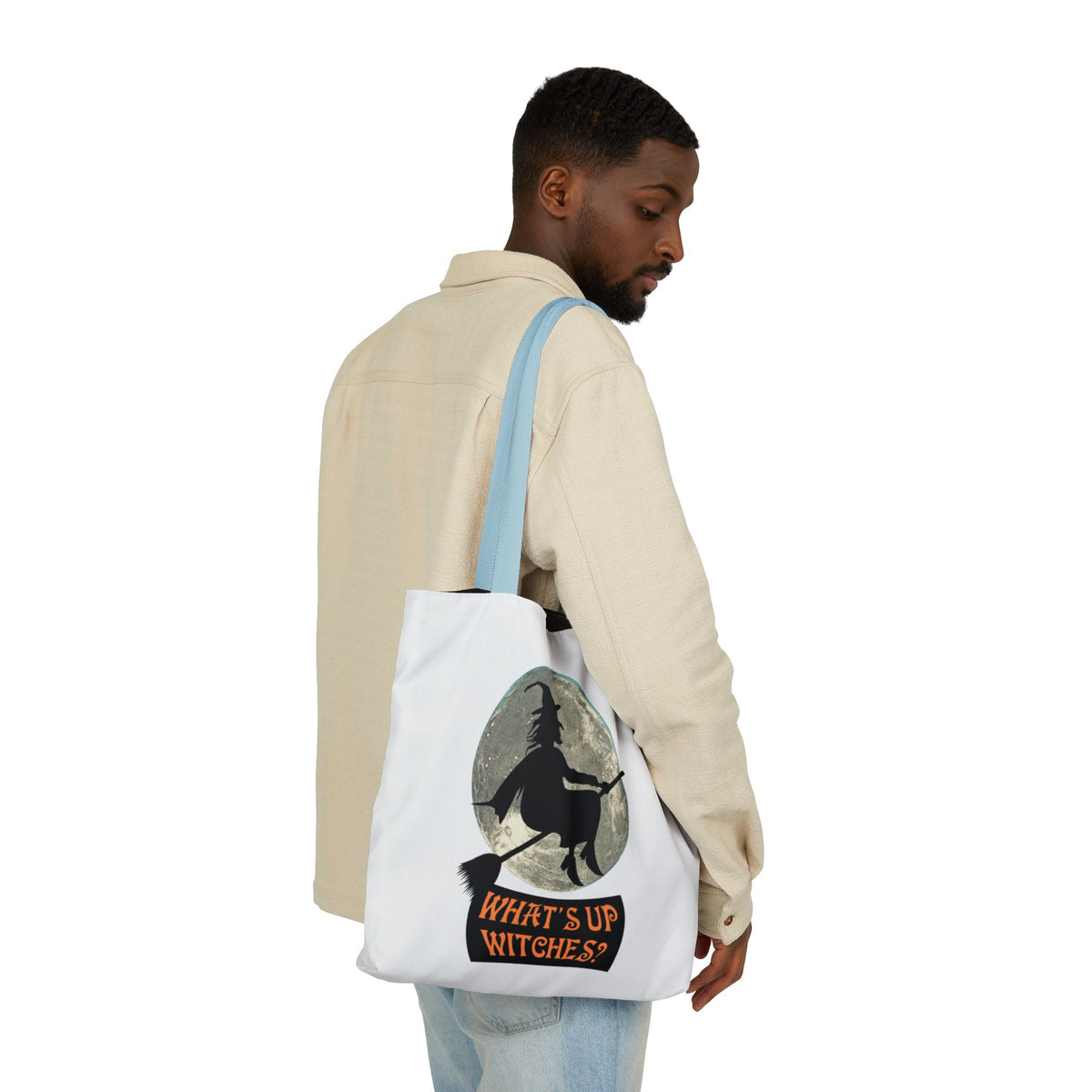 What’s Up Witches Halloween Witch Canvas Tote Bag
