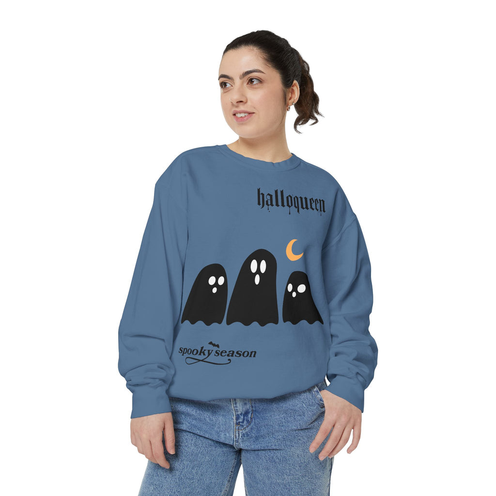 Halloween Ghosts Sweatshirt — "halloqueen" Spooky Season Crewneck