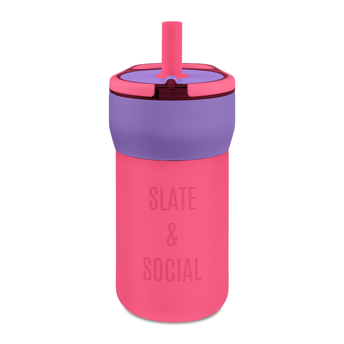 Kids’ 12oz Leakproof Straw Tumbler – Slate & Social Engraved Cup