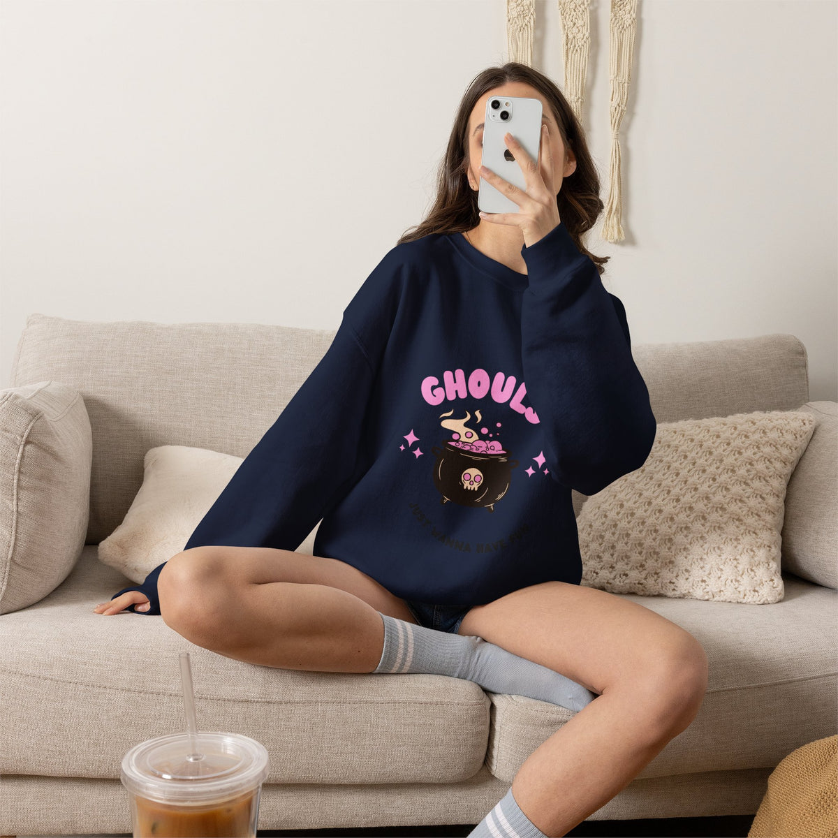 Ghoul Crewneck Sweatshirt — "Ghouls Just Wanna Have Fun" Cute Halloween Pullover