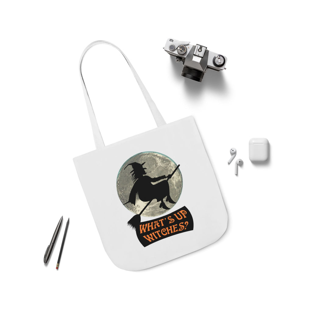 What’s Up Witches Halloween Witch Canvas Tote Bag