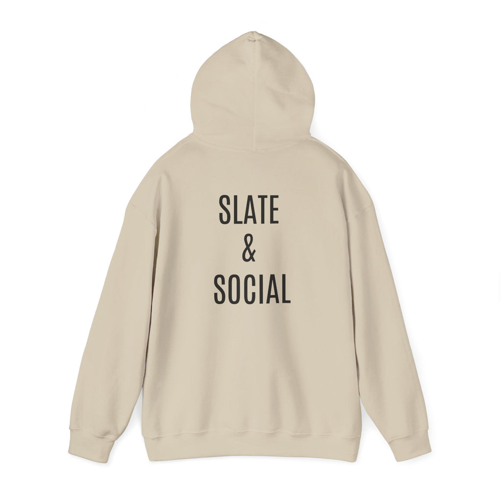 Butterfly Graphic Hoodie — 'Slate & Social' Minimalist White Pullover