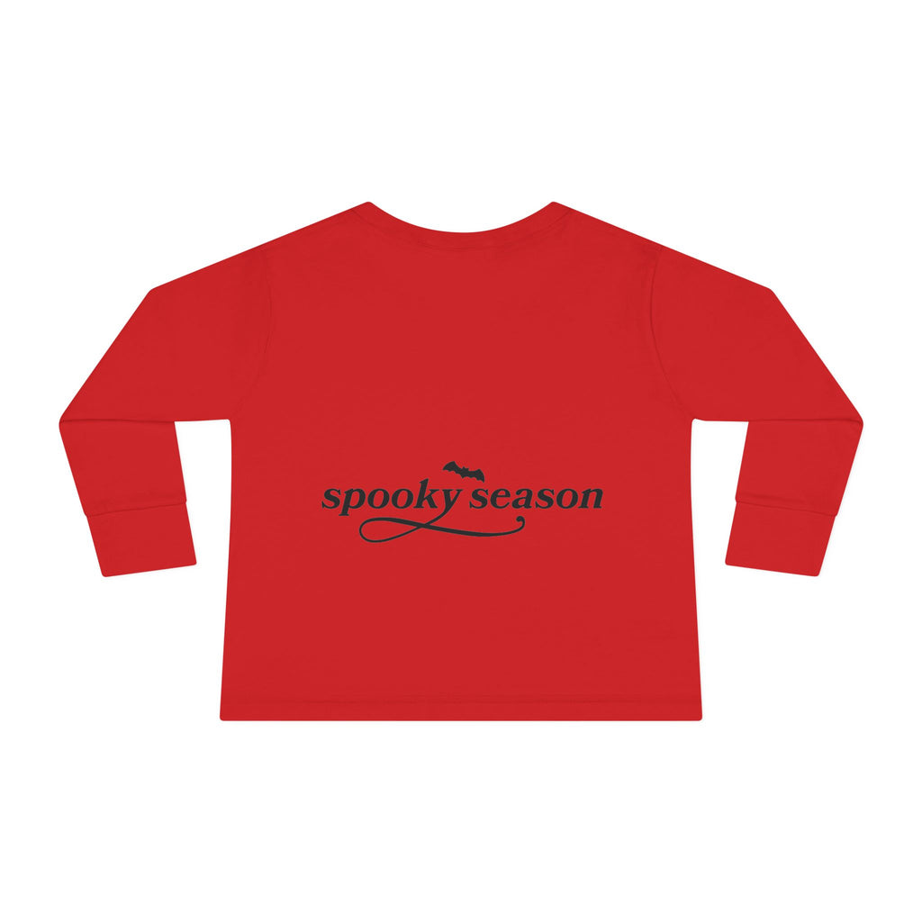 Toddler Long Sleeve Tee — "hey BOO" Halloween Spooky Season Shirt