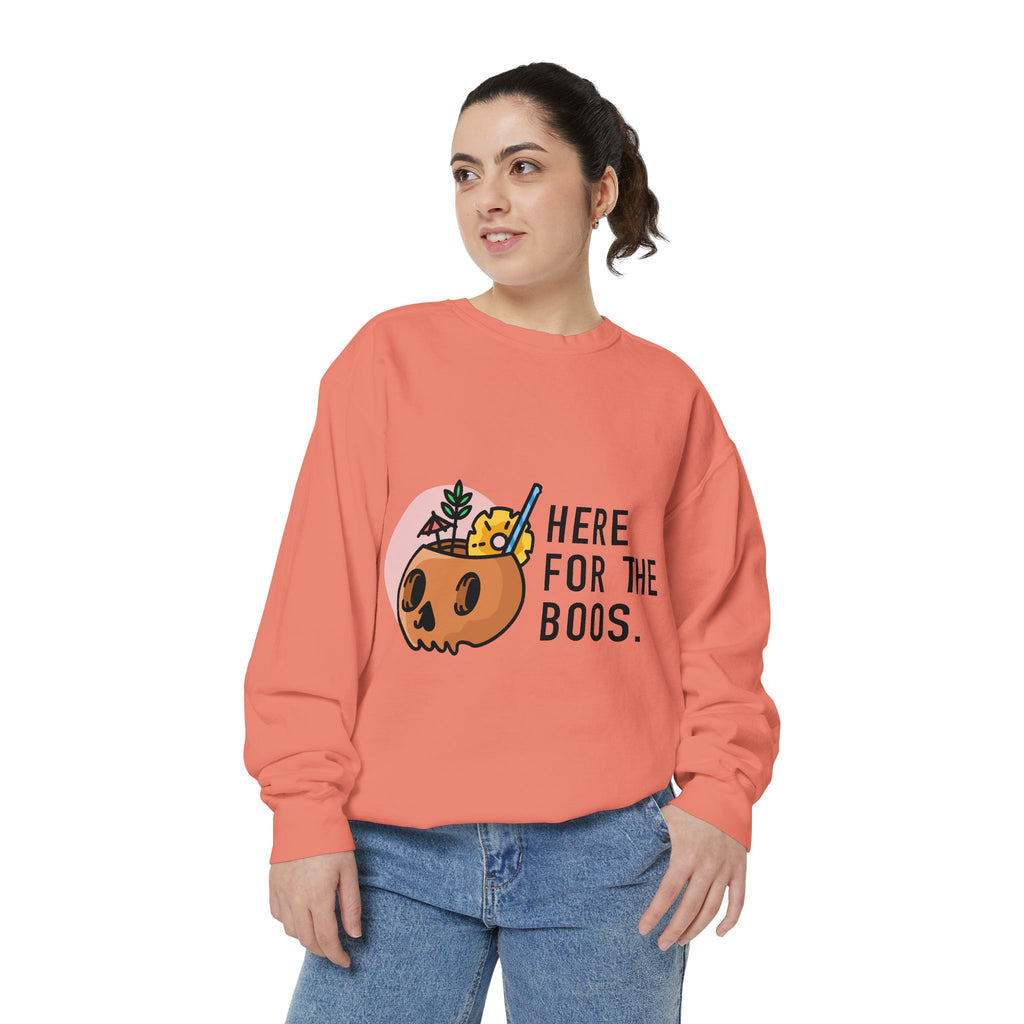 Halloween Pumpkin "Here for the Boos" Sweatshirt