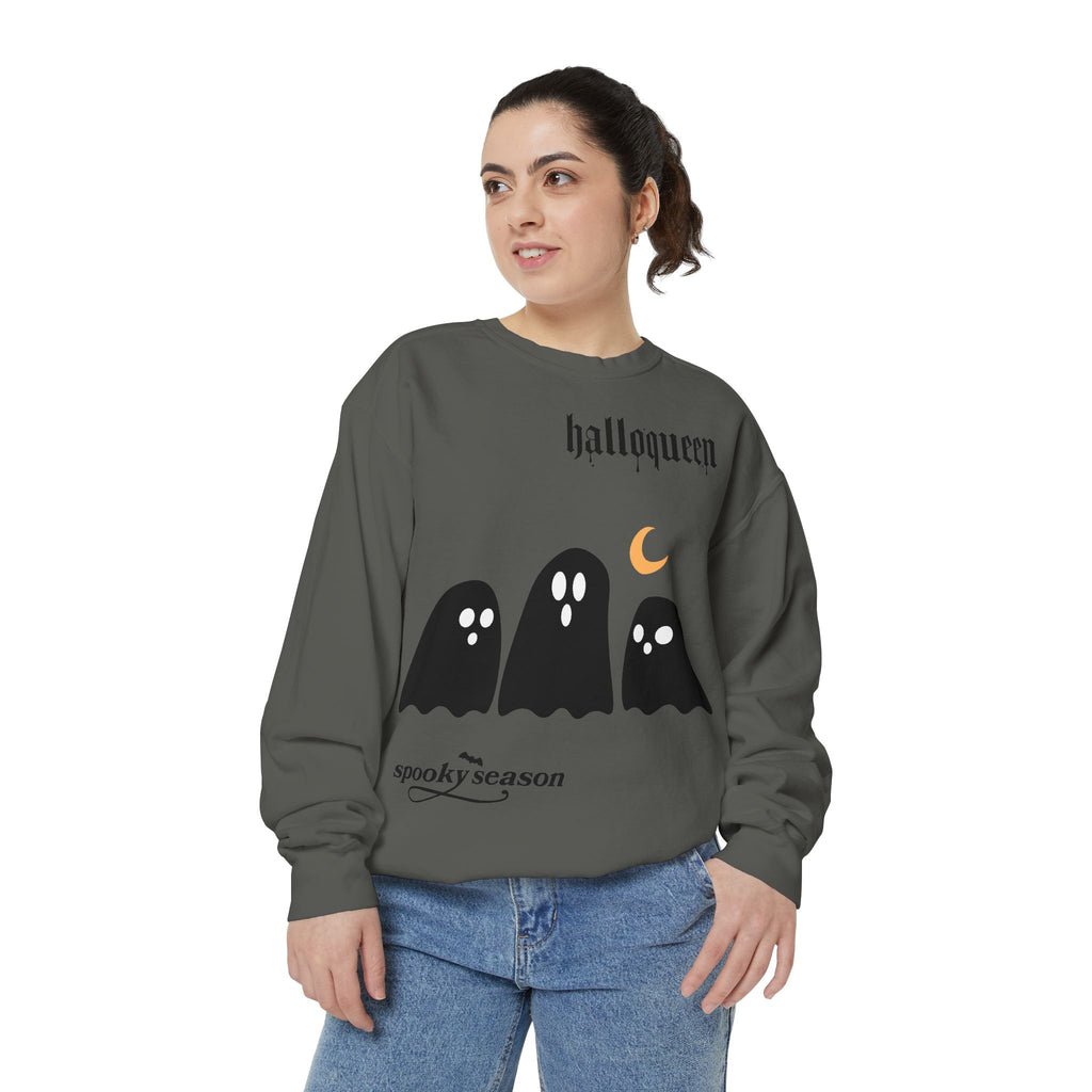 Halloween Ghosts Sweatshirt — "halloqueen" Spooky Season Crewneck