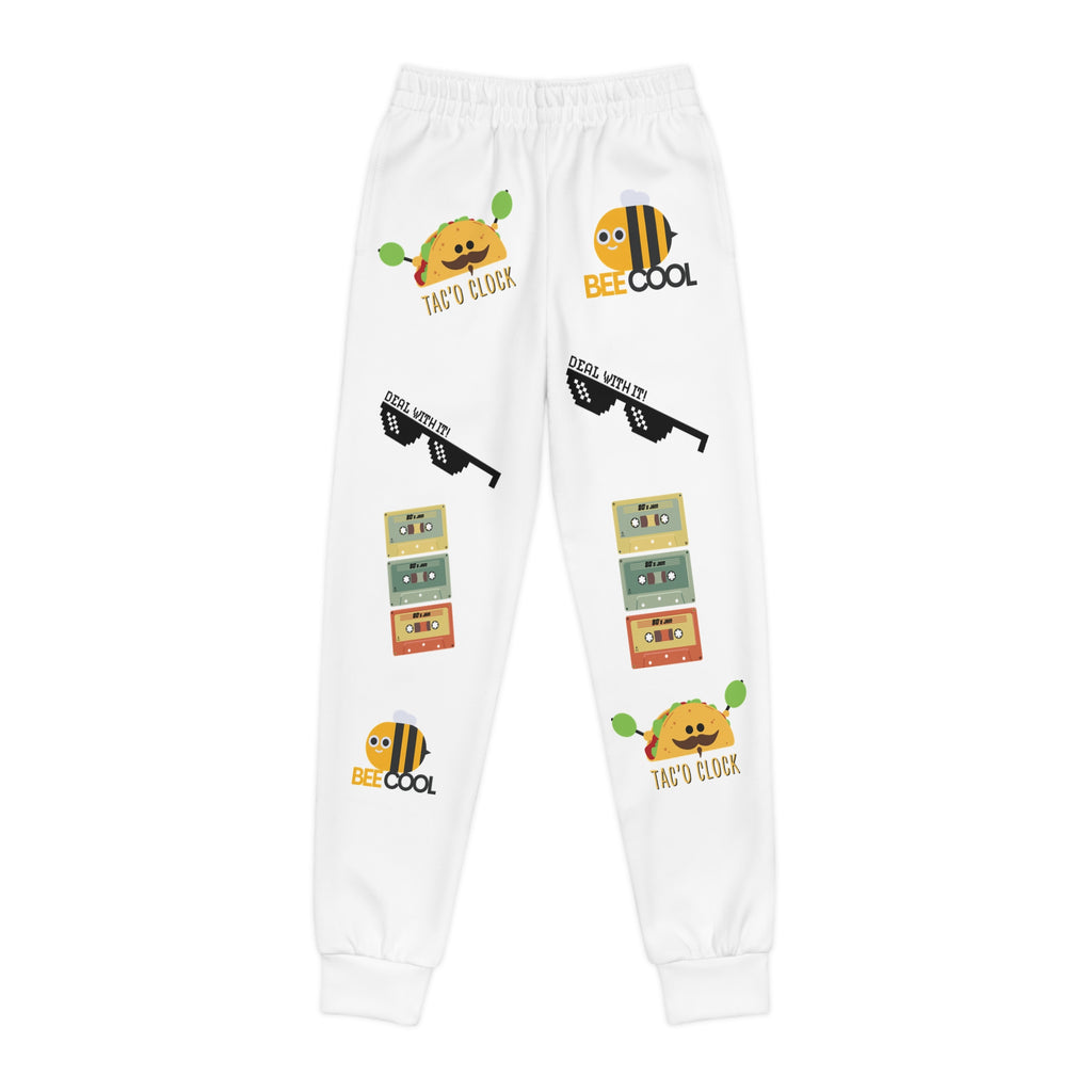 Kids 'Bee Cool' Graphic Joggers — Cute Bee, Cassette & 'Stay Cool' Print
