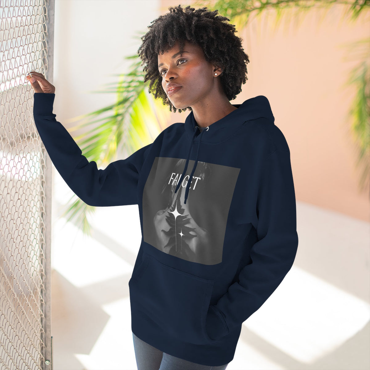 Hoodie — 'FAUCET' Monochrome Prayer Hands Graphic Hoodie