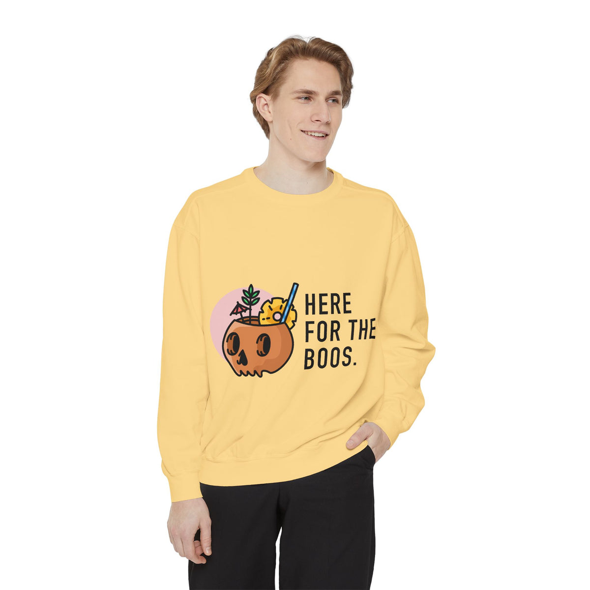 Halloween Pumpkin "Here for the Boos" Sweatshirt