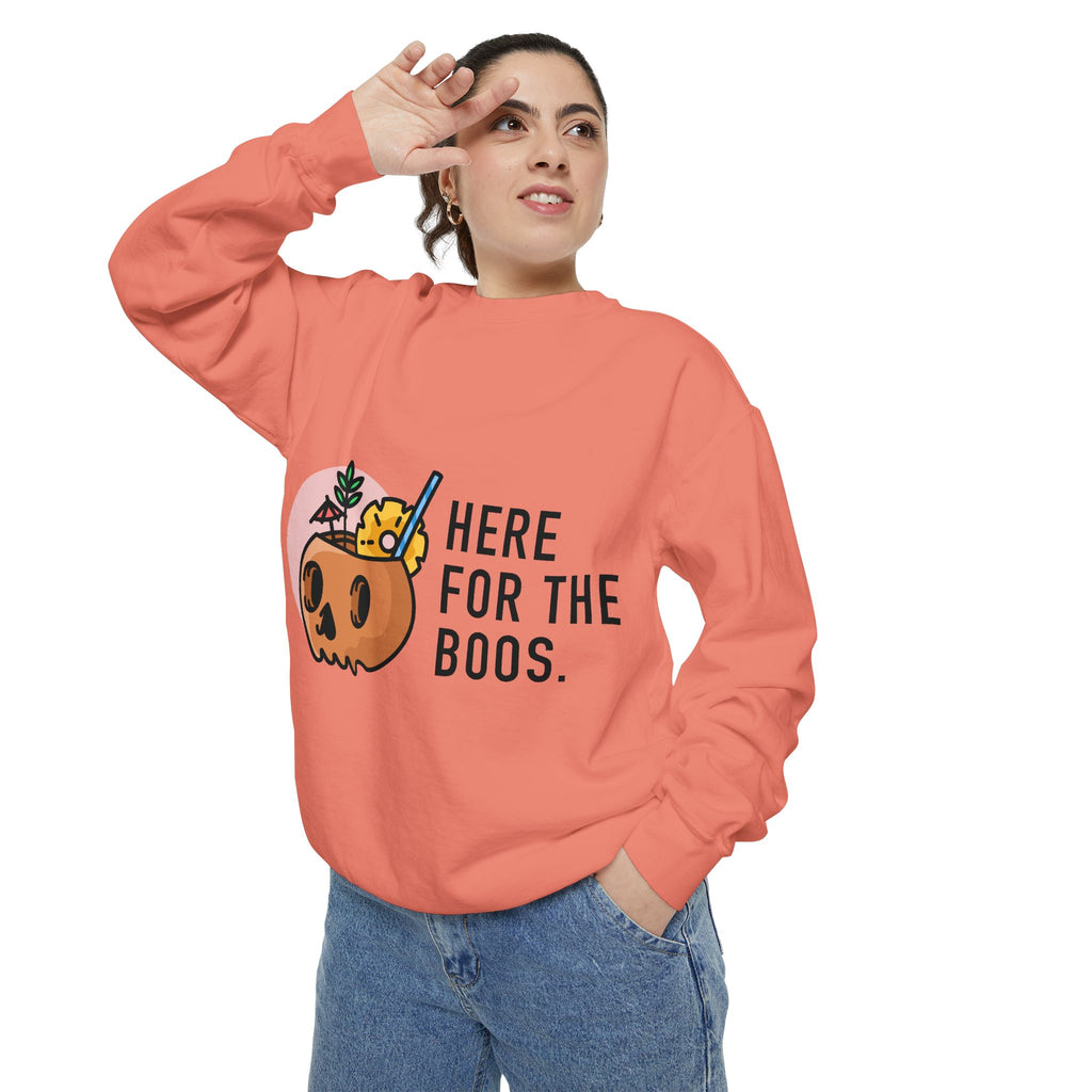 Halloween Pumpkin "Here for the Boos" Sweatshirt