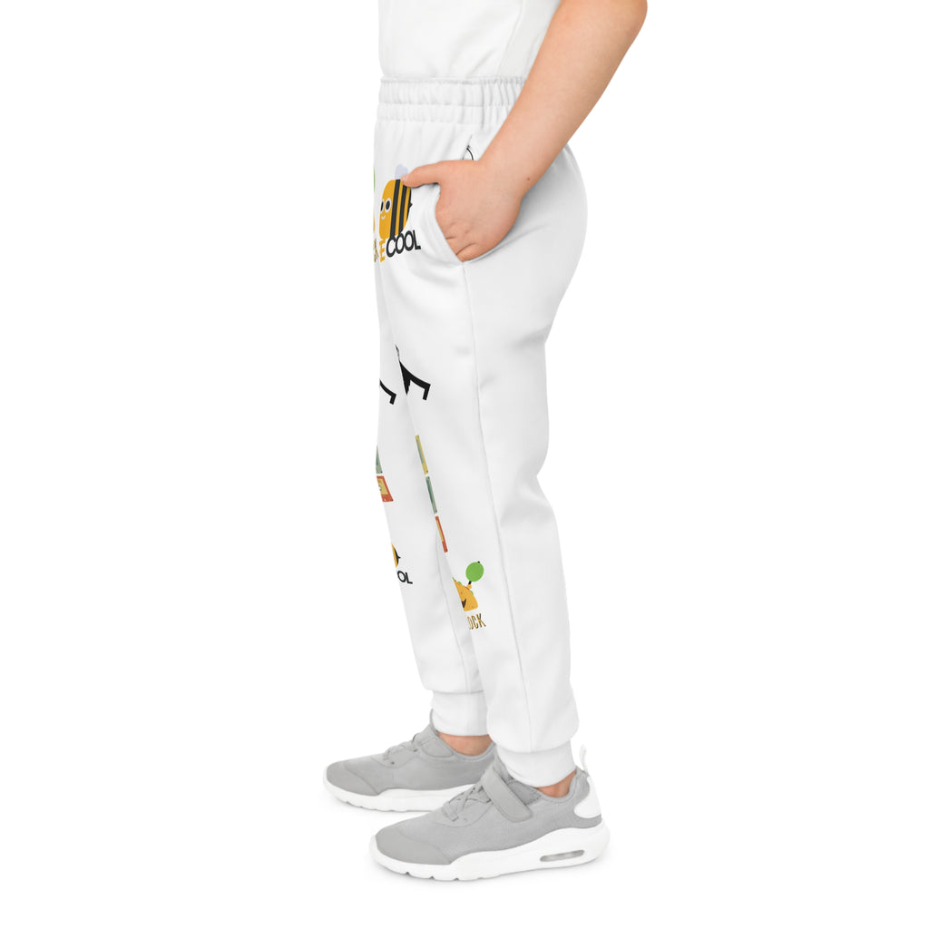 Kids 'Bee Cool' Graphic Joggers — Cute Bee, Cassette & 'Stay Cool' Print