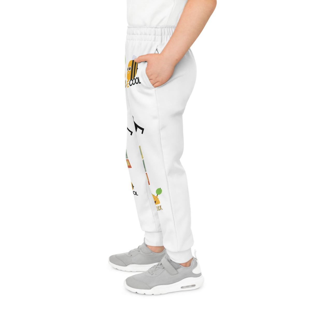 Kids 'Bee Cool' Graphic Joggers — Cute Bee, Cassette & 'Stay Cool' Print