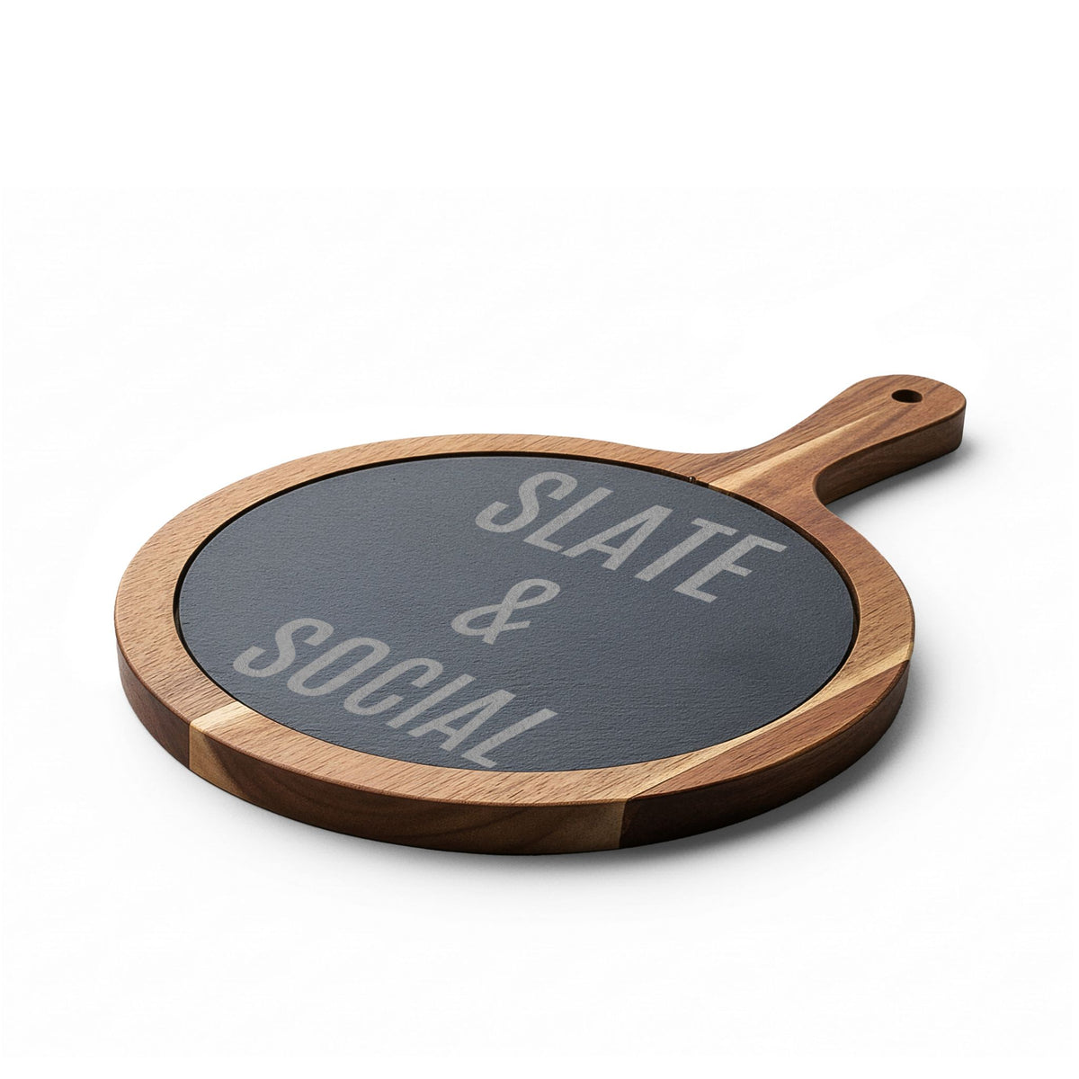 Slate & Social Engraved Charcuterie Board with Cheese Tools
