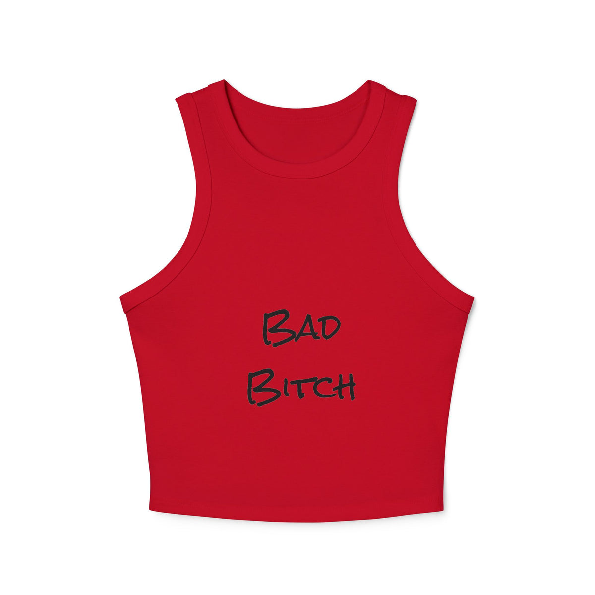 Bad Bitch Racer Tank Top — Women's Crop Ribbed Tank