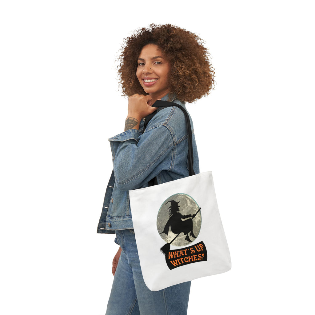 What’s Up Witches Halloween Witch Canvas Tote Bag