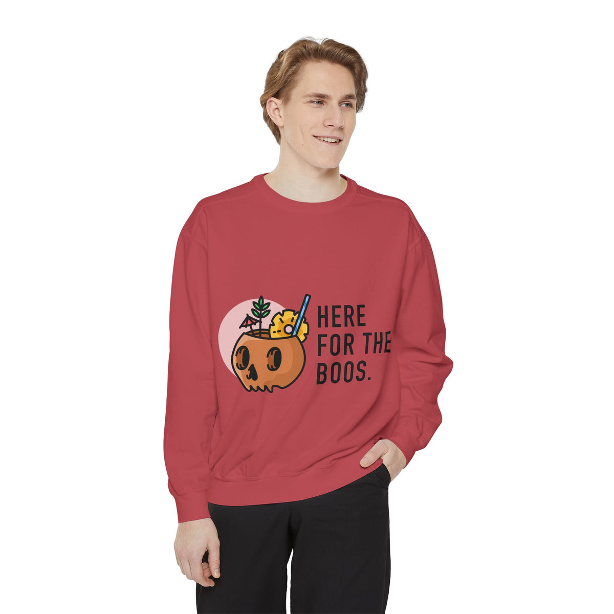 Halloween Pumpkin "Here for the Boos" Sweatshirt