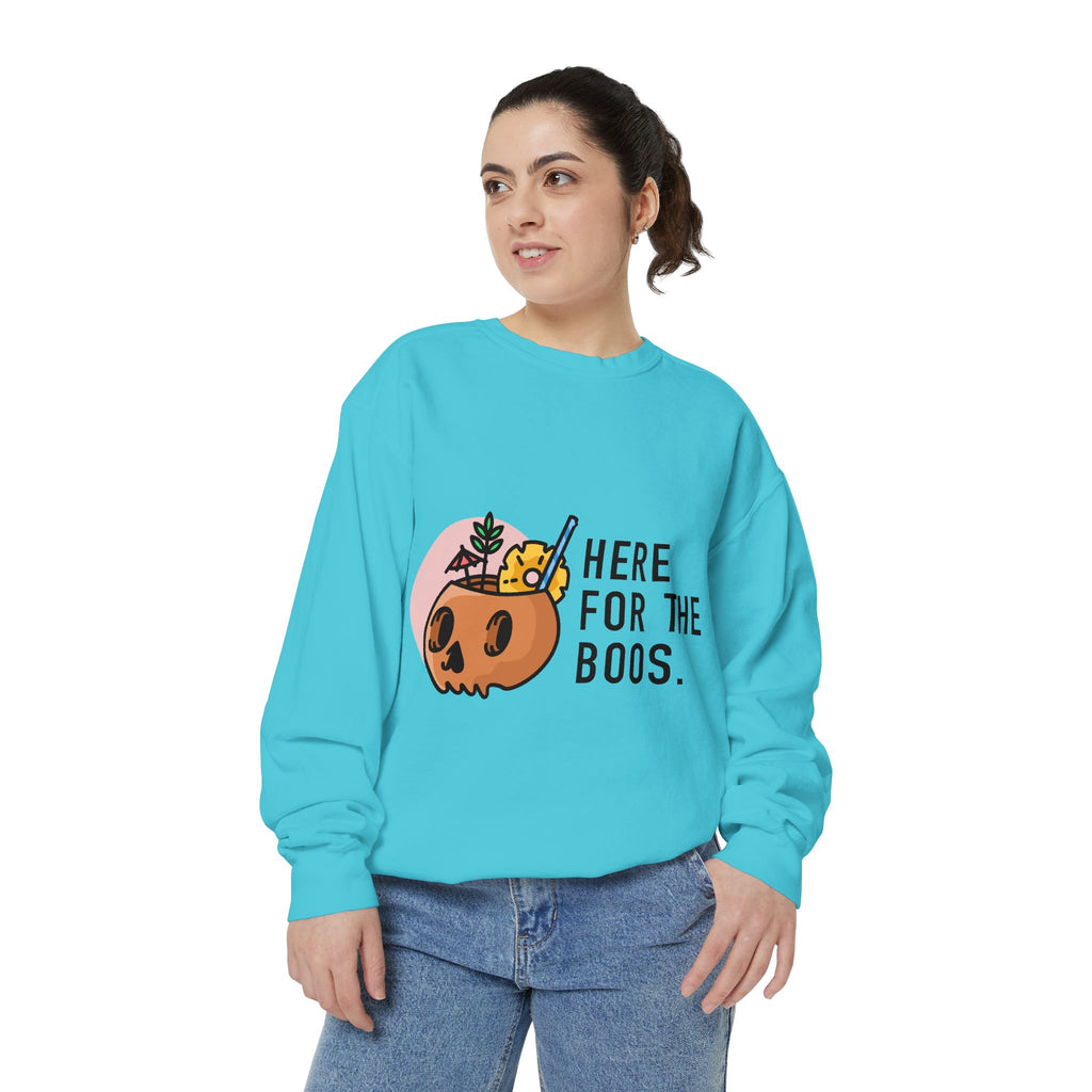 Halloween Pumpkin "Here for the Boos" Sweatshirt
