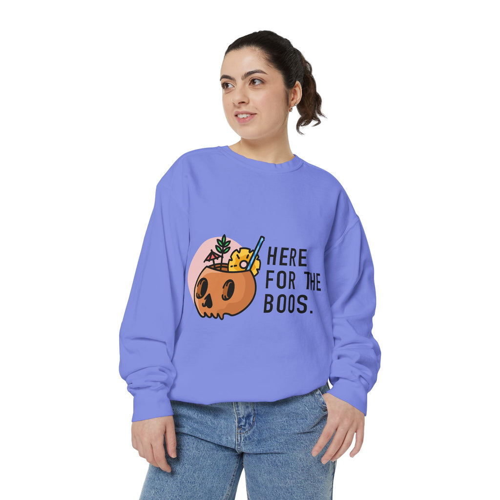 Halloween Pumpkin "Here for the Boos" Sweatshirt
