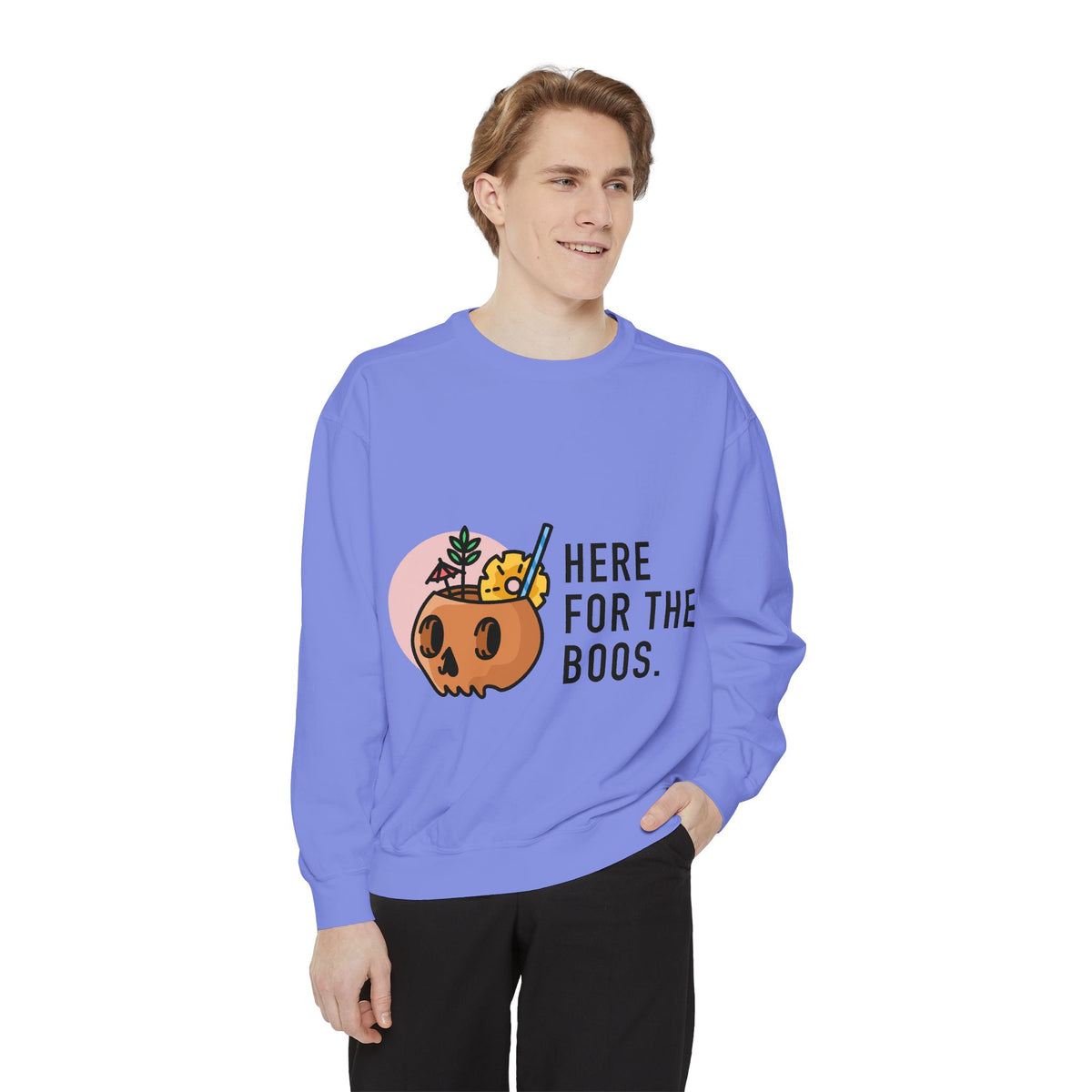 Halloween Pumpkin "Here for the Boos" Sweatshirt