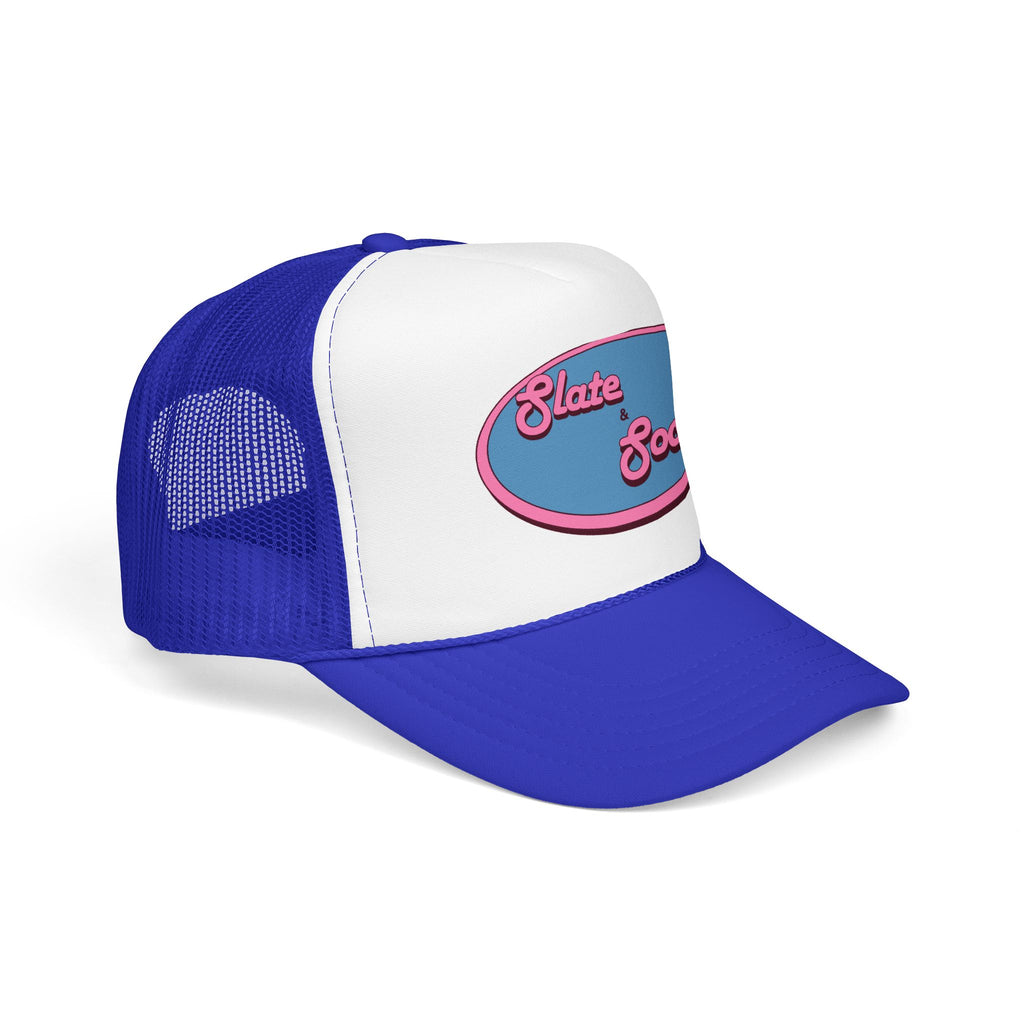Trucker Hat — "Slate & Social" Retro Patch Foam Cap
