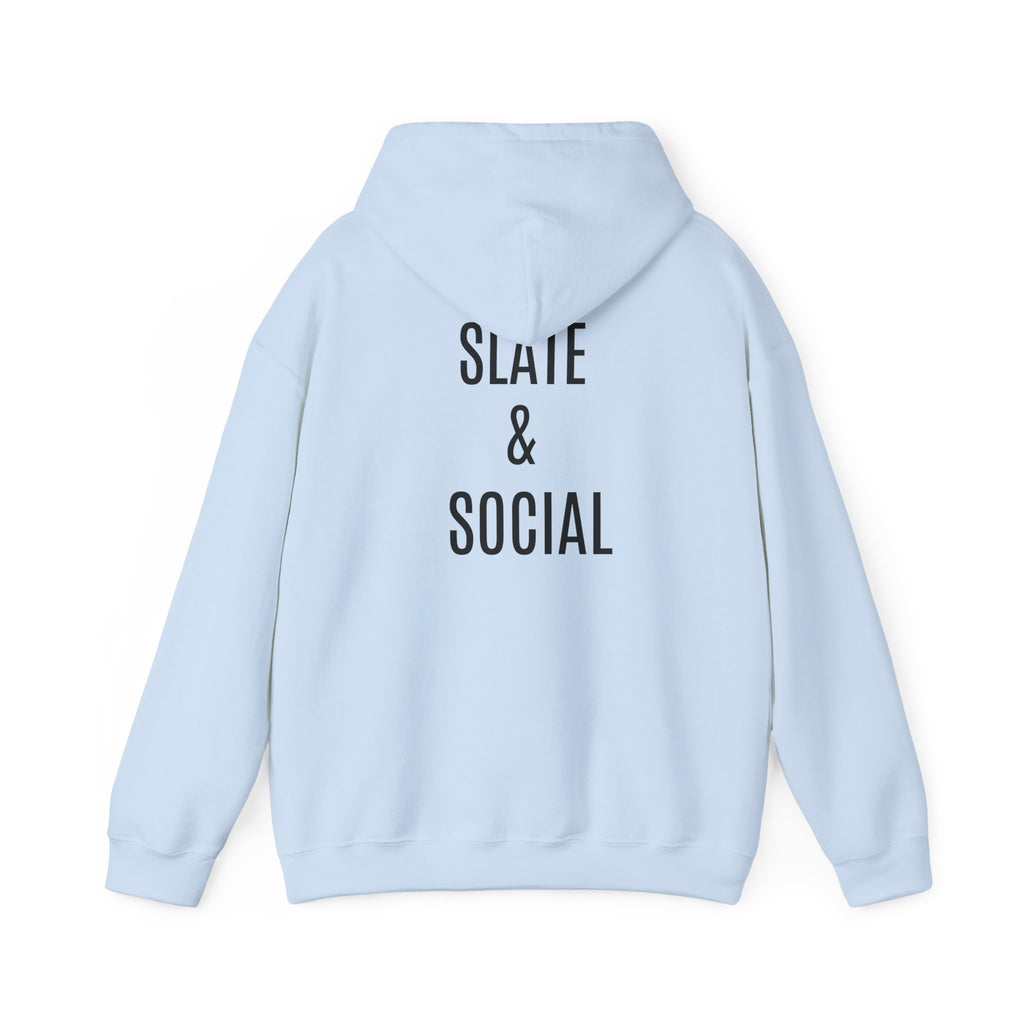 Butterfly Graphic Hoodie — 'Slate & Social' Minimalist White Pullover