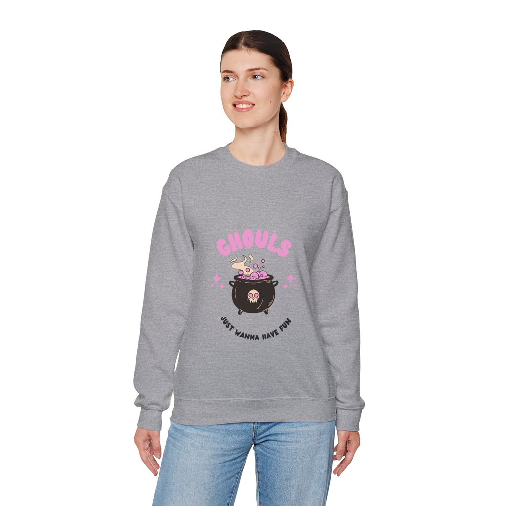 Ghoul Crewneck Sweatshirt — "Ghouls Just Wanna Have Fun" Cute Halloween Pullover