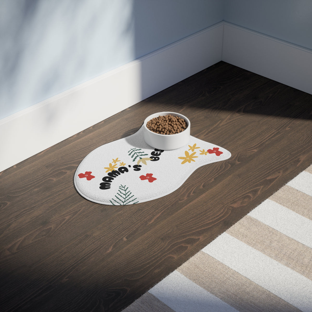 Pet Feeding Mat — "Mama's Bestie" Floral Design