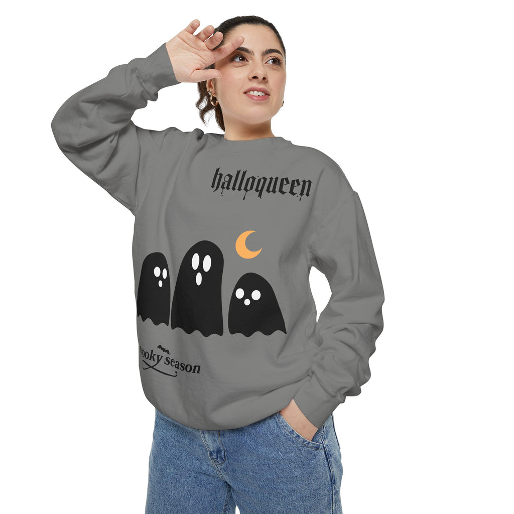 Halloween Ghosts Sweatshirt — "halloqueen" Spooky Season Crewneck