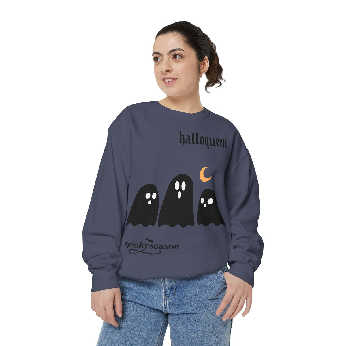 Halloween Ghosts Sweatshirt — "halloqueen" Spooky Season Crewneck
