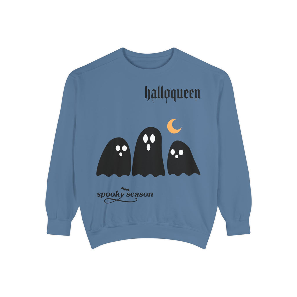 Halloween Ghosts Sweatshirt — "halloqueen" Spooky Season Crewneck